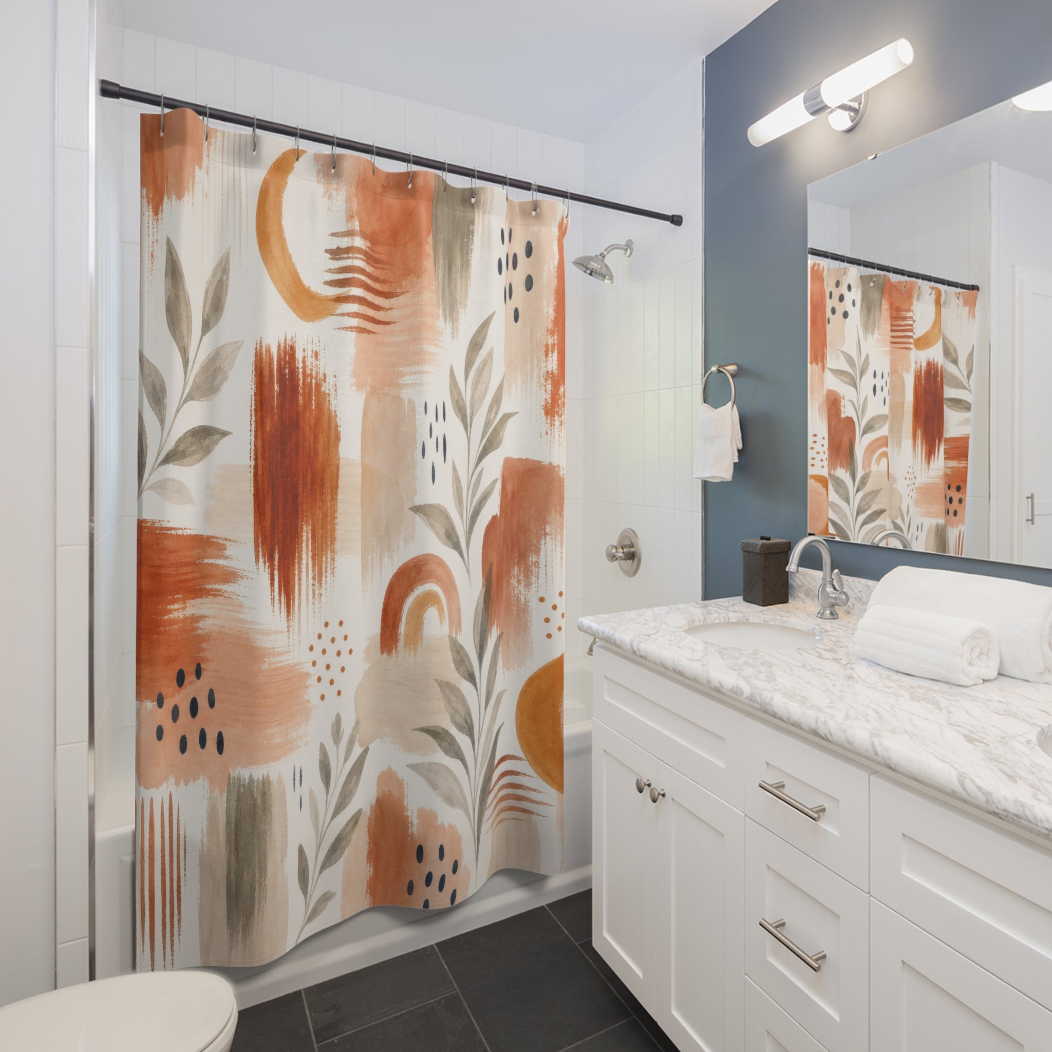 Burnt Orange Terracotta Shower Curtain: Burnt Orange Shower Cu