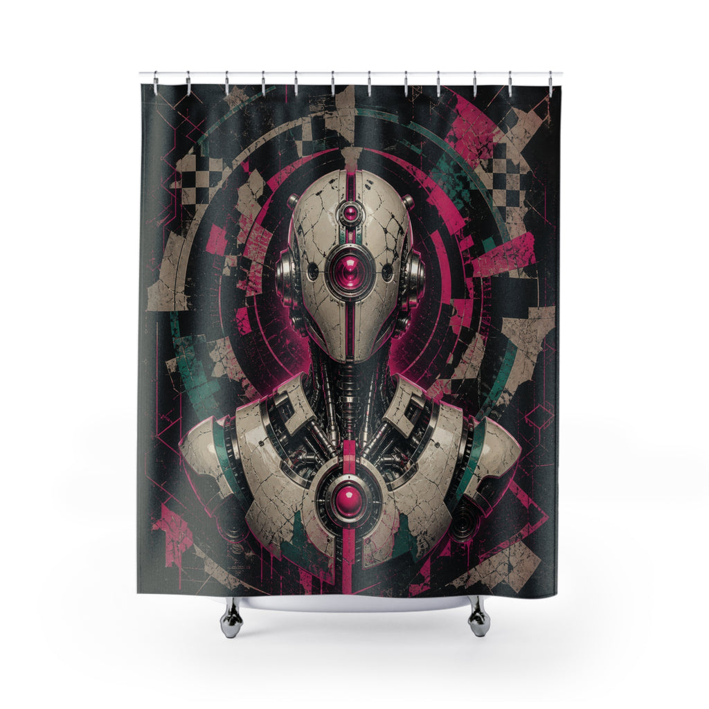 Alternative Cyberpunk Robot Shower Curtain
