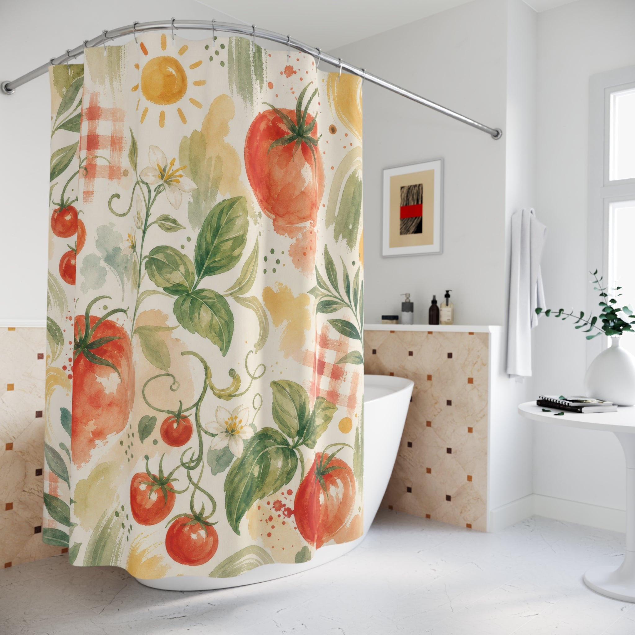 Tomato Girl Fruit Shower Curtain