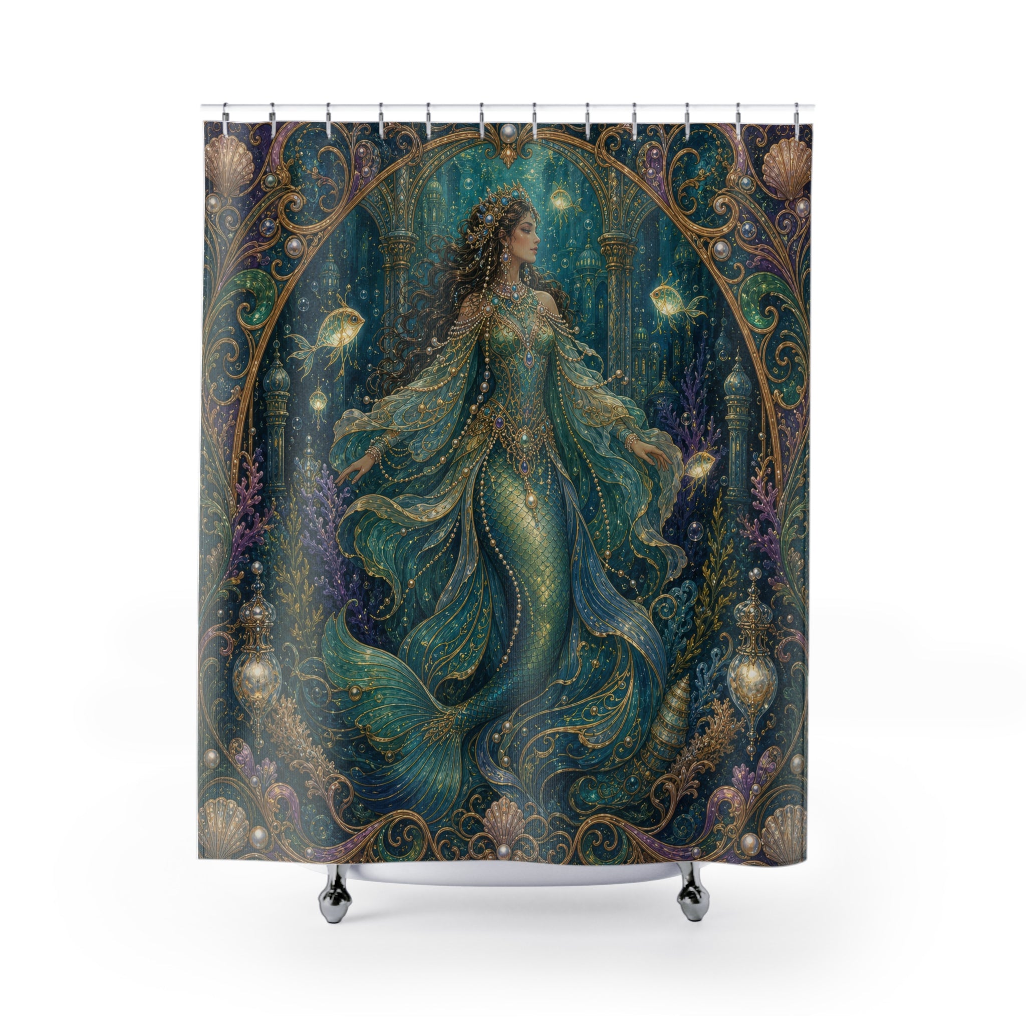 Dark Mermaid Arch Shower Curtain