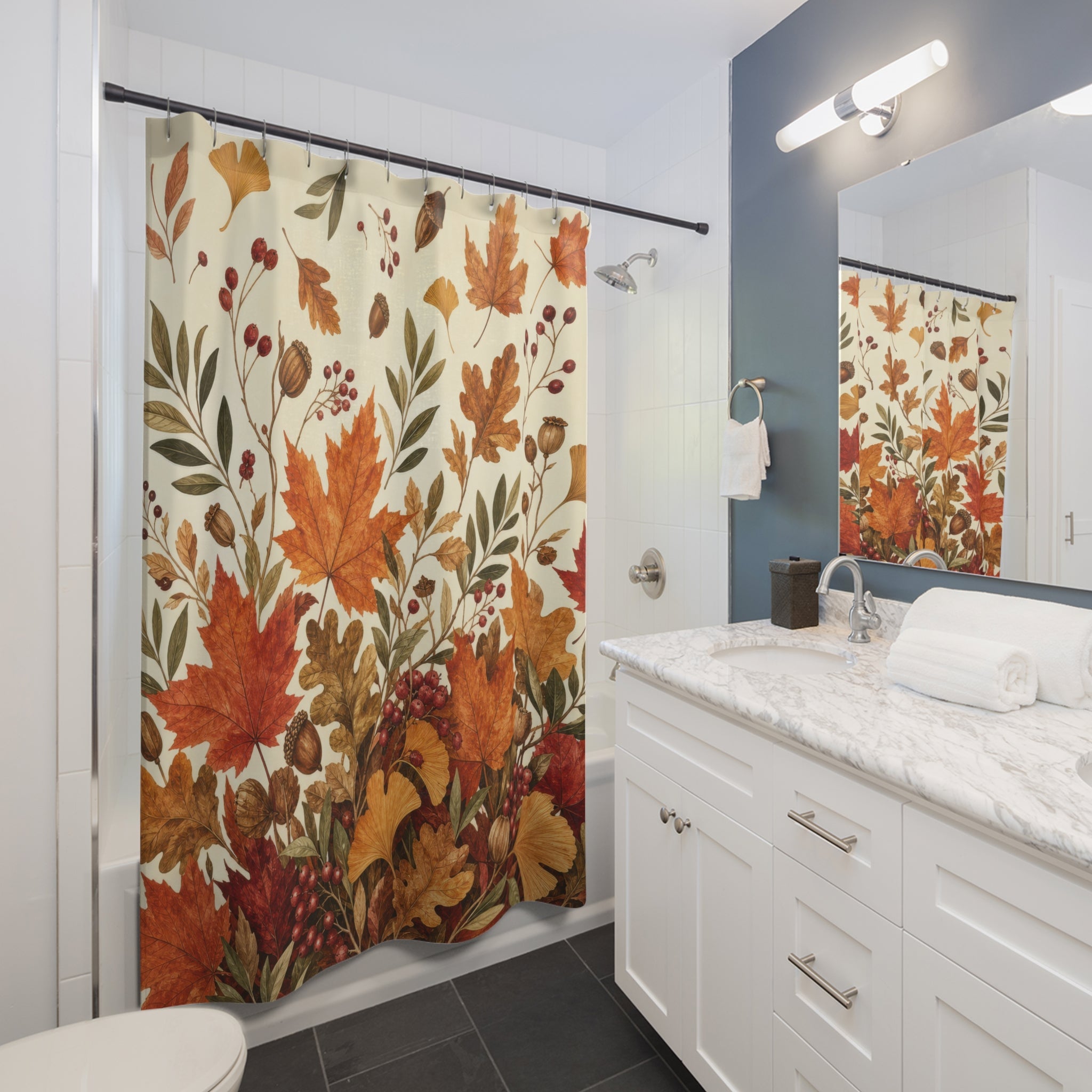 Fall Leaves Shower Curtain – Autumn Botanical