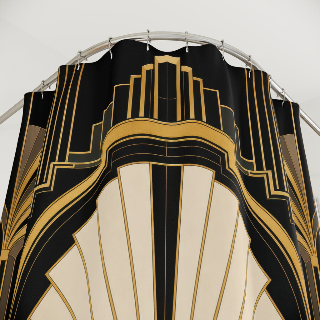 Obsidian Art Deco Shower Curtain