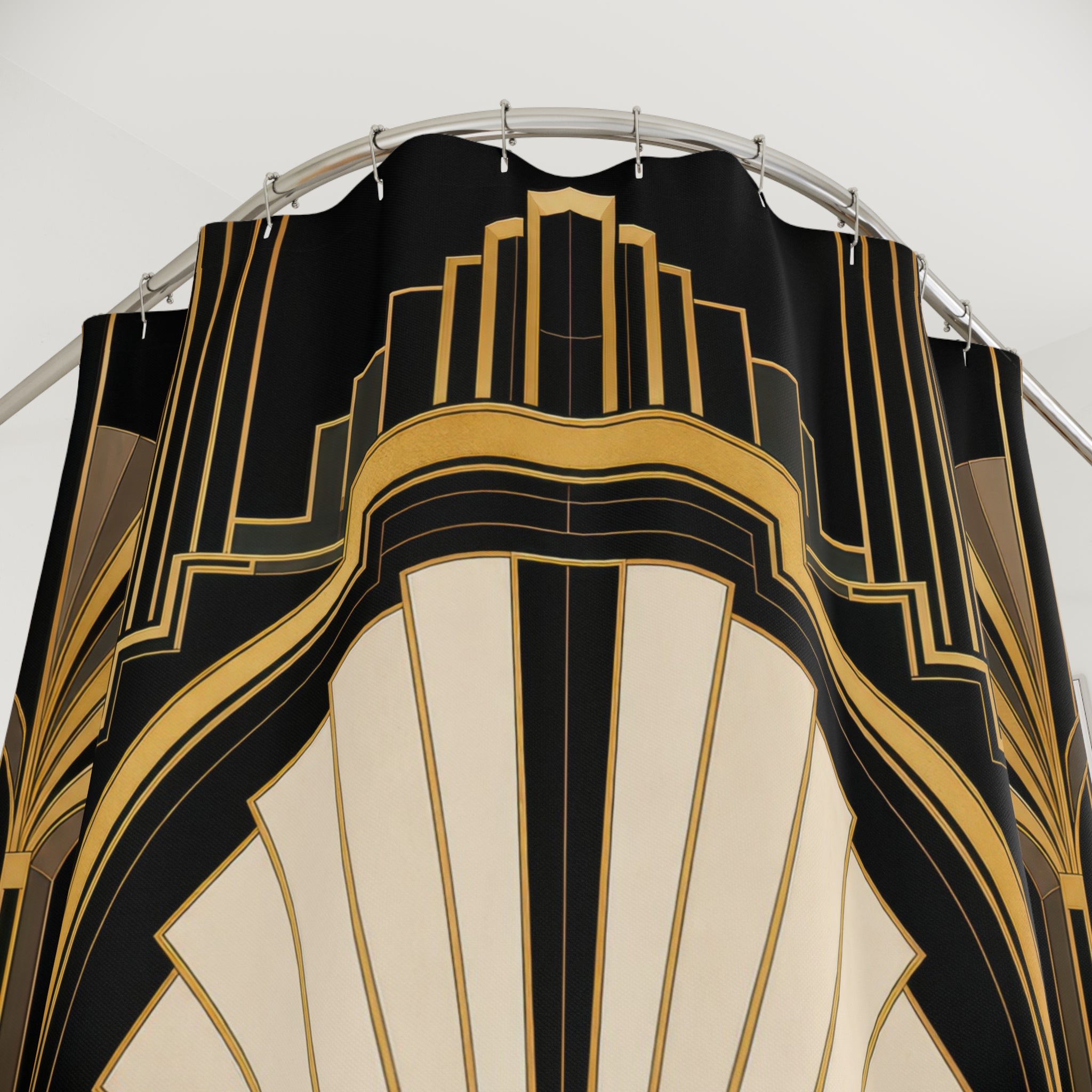 Obsidian Art Deco Shower Curtain