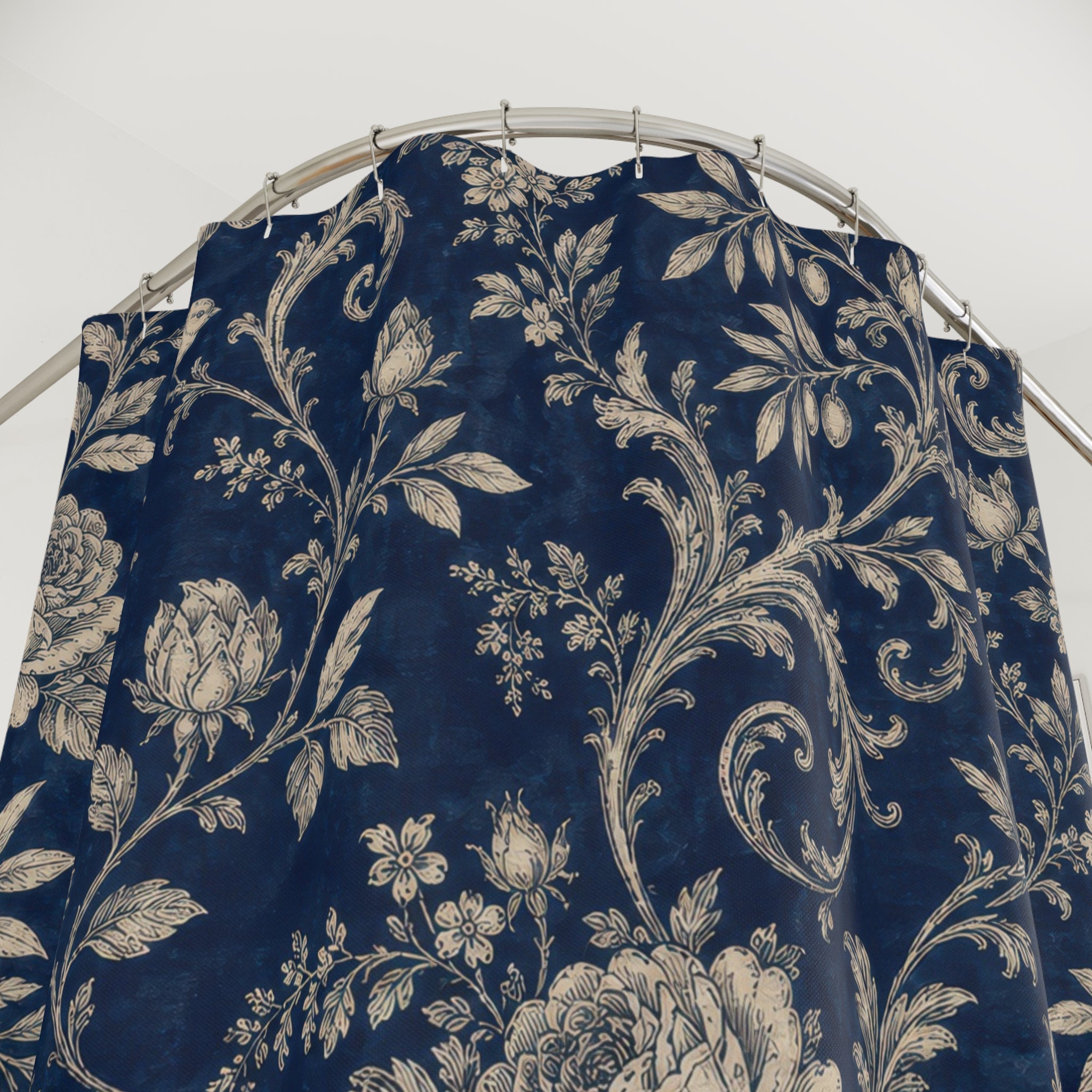 French Country Cream Scroll Shower Curtain