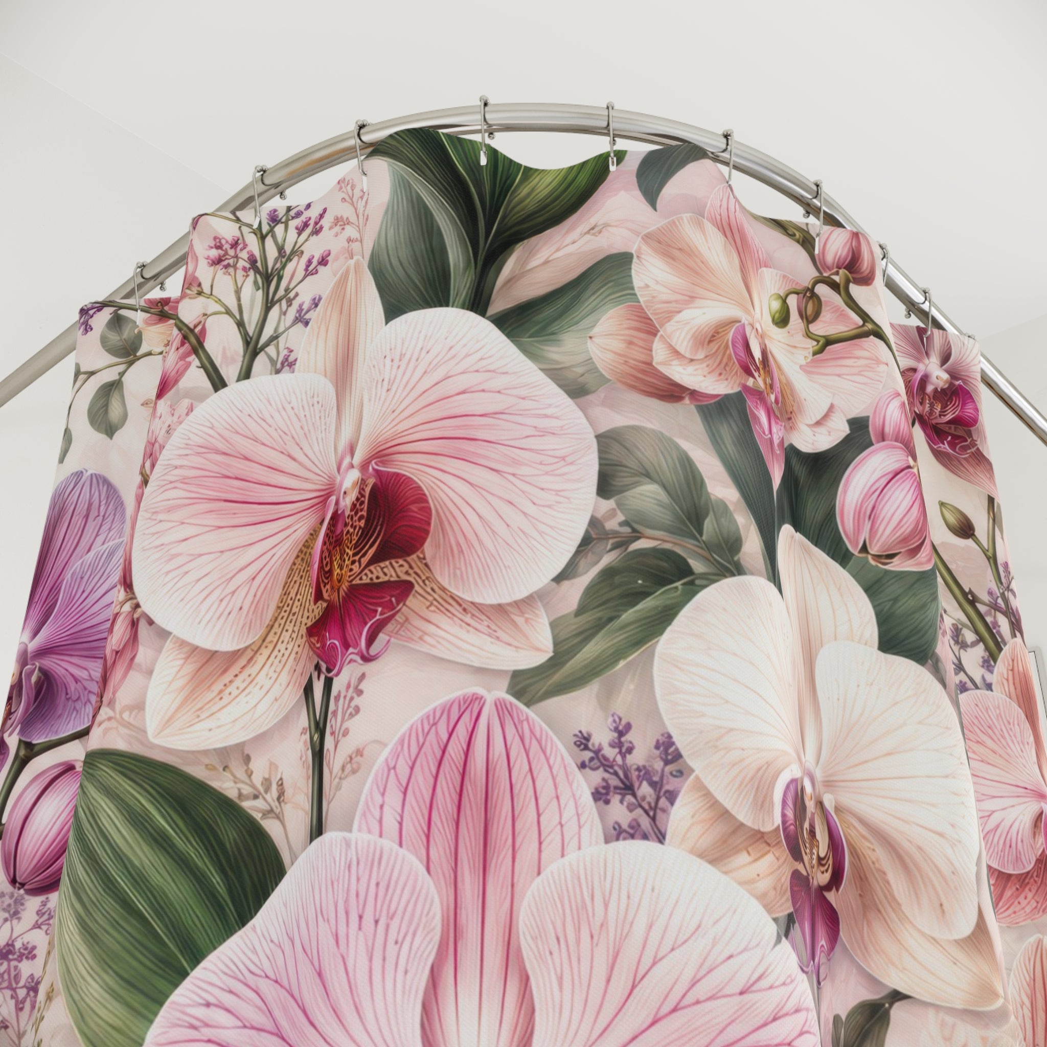 Orchid Shower Curtain: Pink Floral Botanical