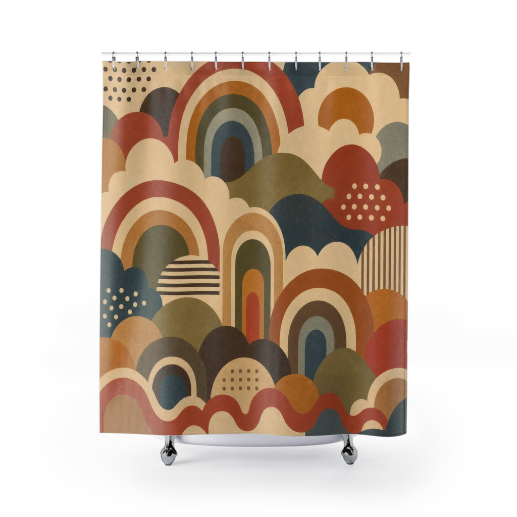 70s Arch Abstract Shower Curtain