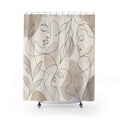 Black Beige Face Drawing Shower Curtain