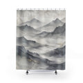 Gray Watercolor Landscape Shower Curtain