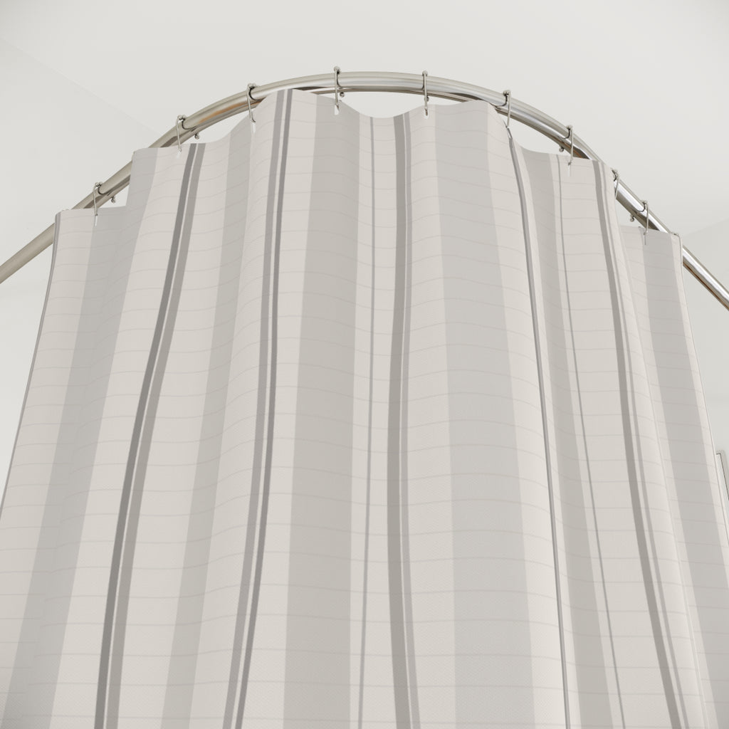 Minimalist Stripe Shower Curtain – Grey and White