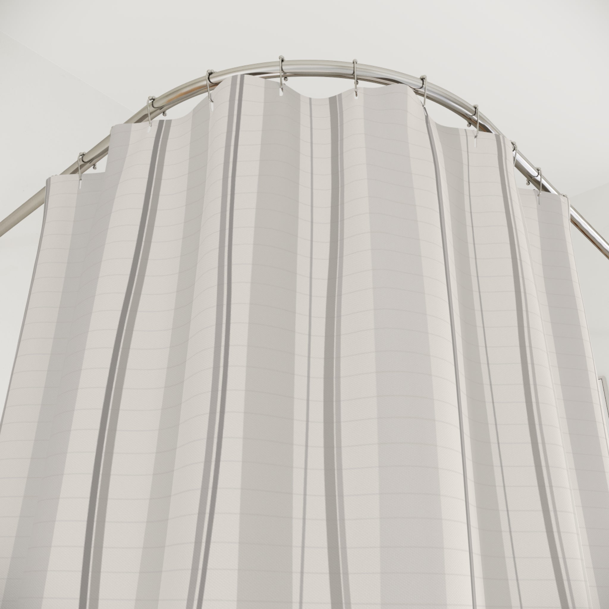 Minimalist Stripe Shower Curtain – Grey and White