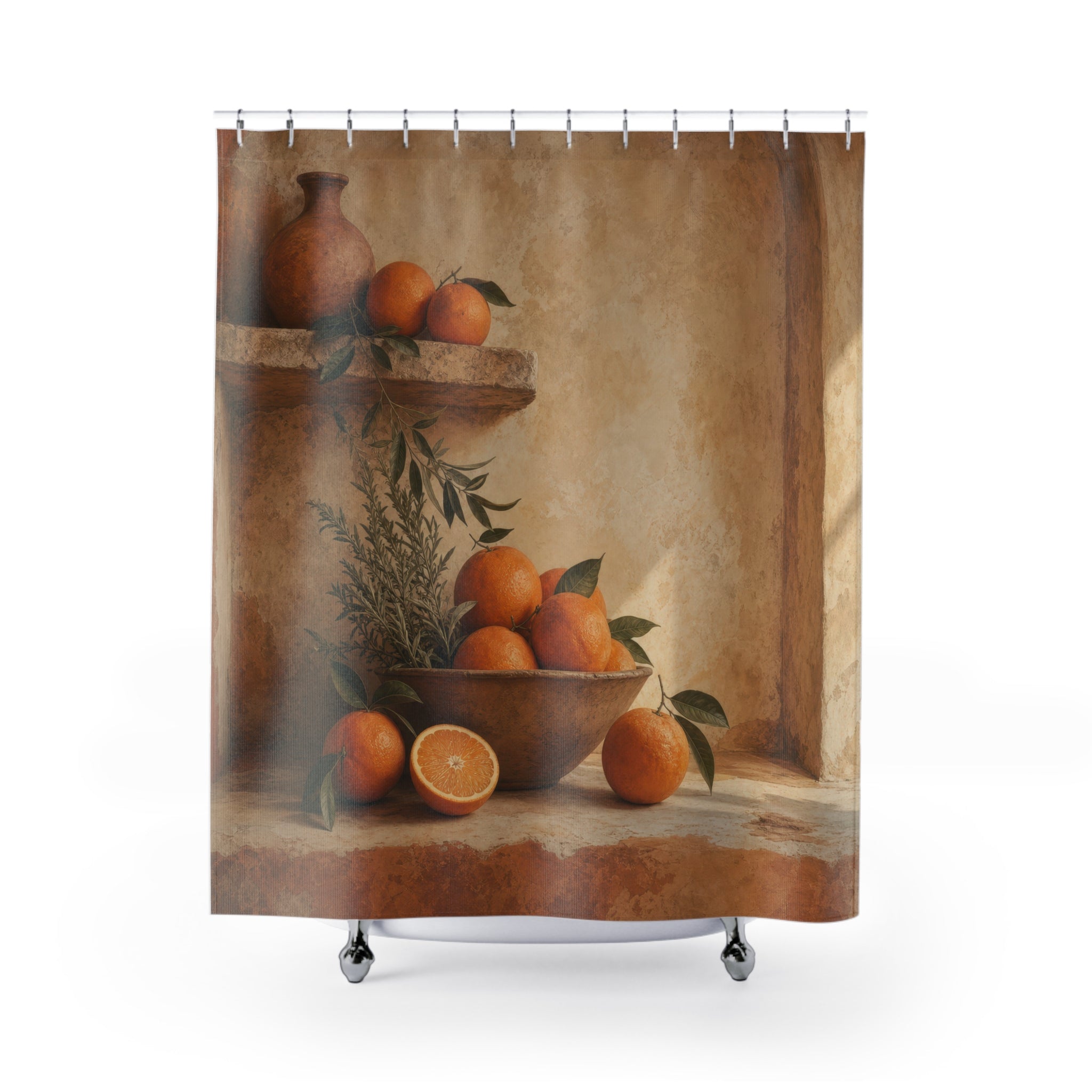 Warm Orange Still Life Shower Curtain