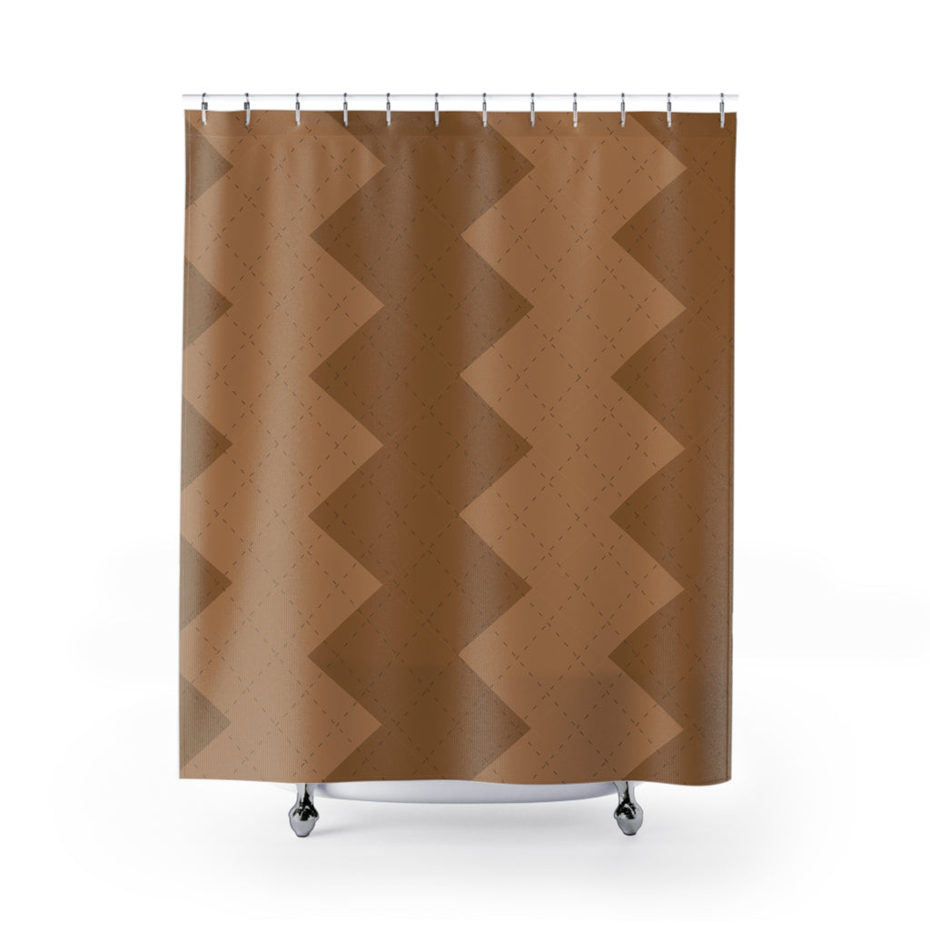 Bronze Argyle Shower Curtain: Metallic Diamonds