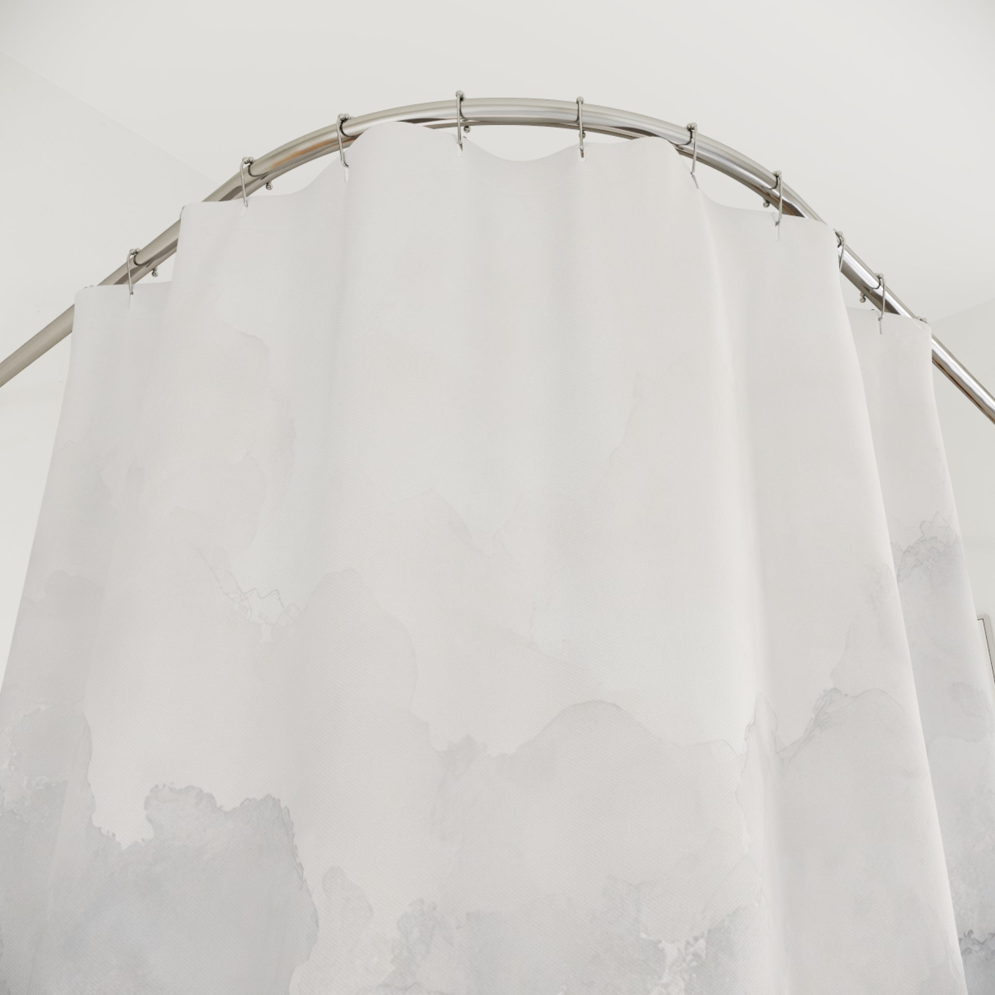 Grey White Watercolor Shower Curtain