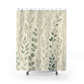 Delicate Leaf Stem Shower Curtain