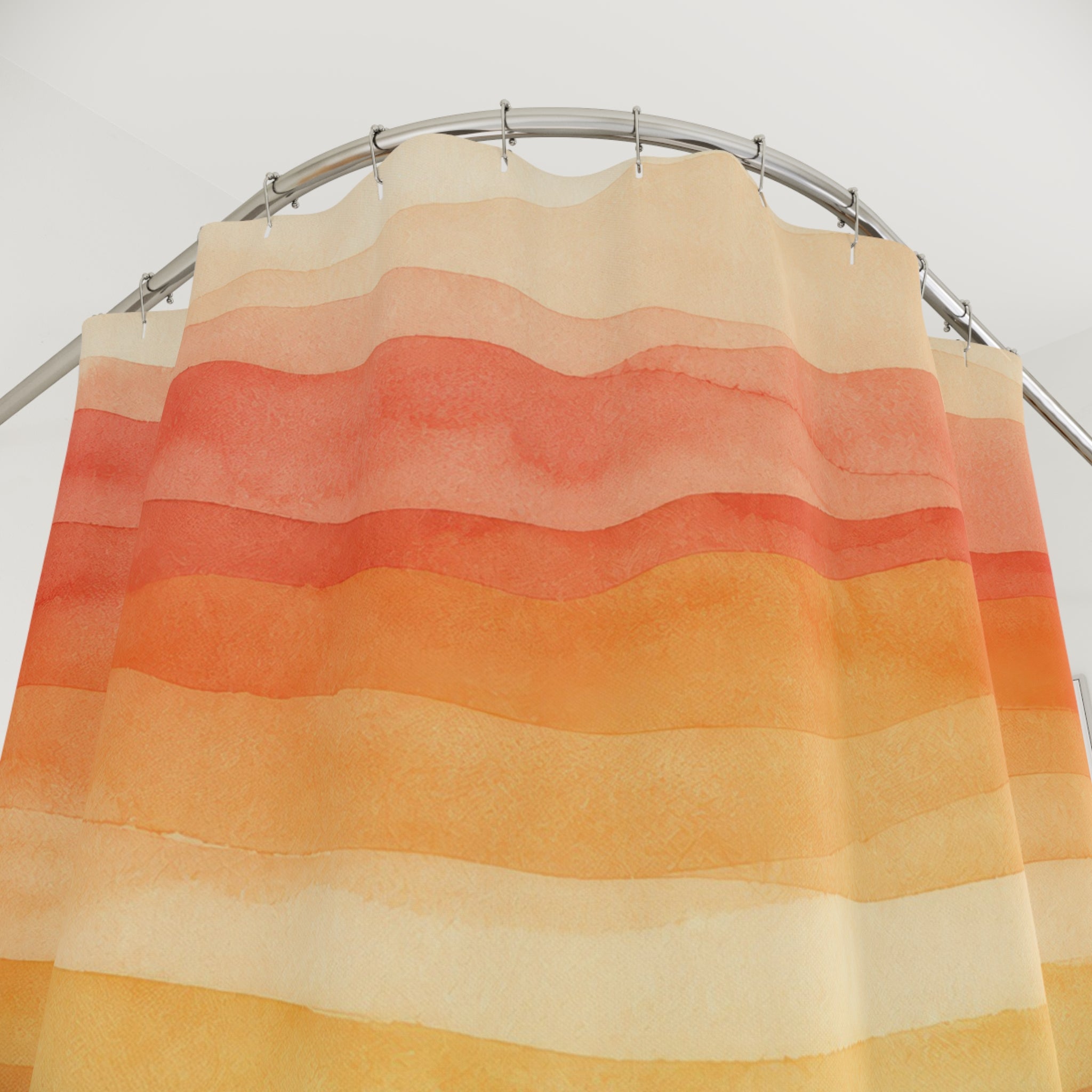 Watercolor Horizon Landscape Sunset Shower Curtain
