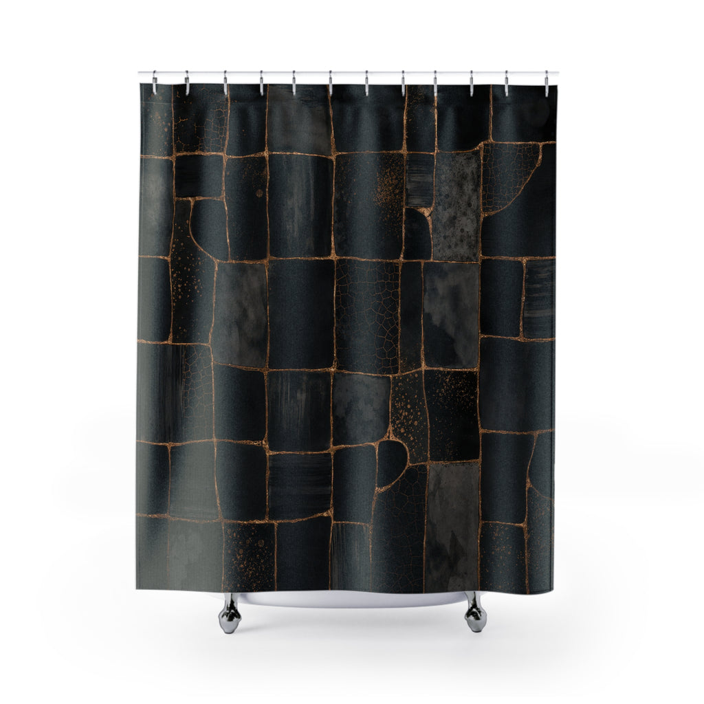Black and Gold Shower Curtain