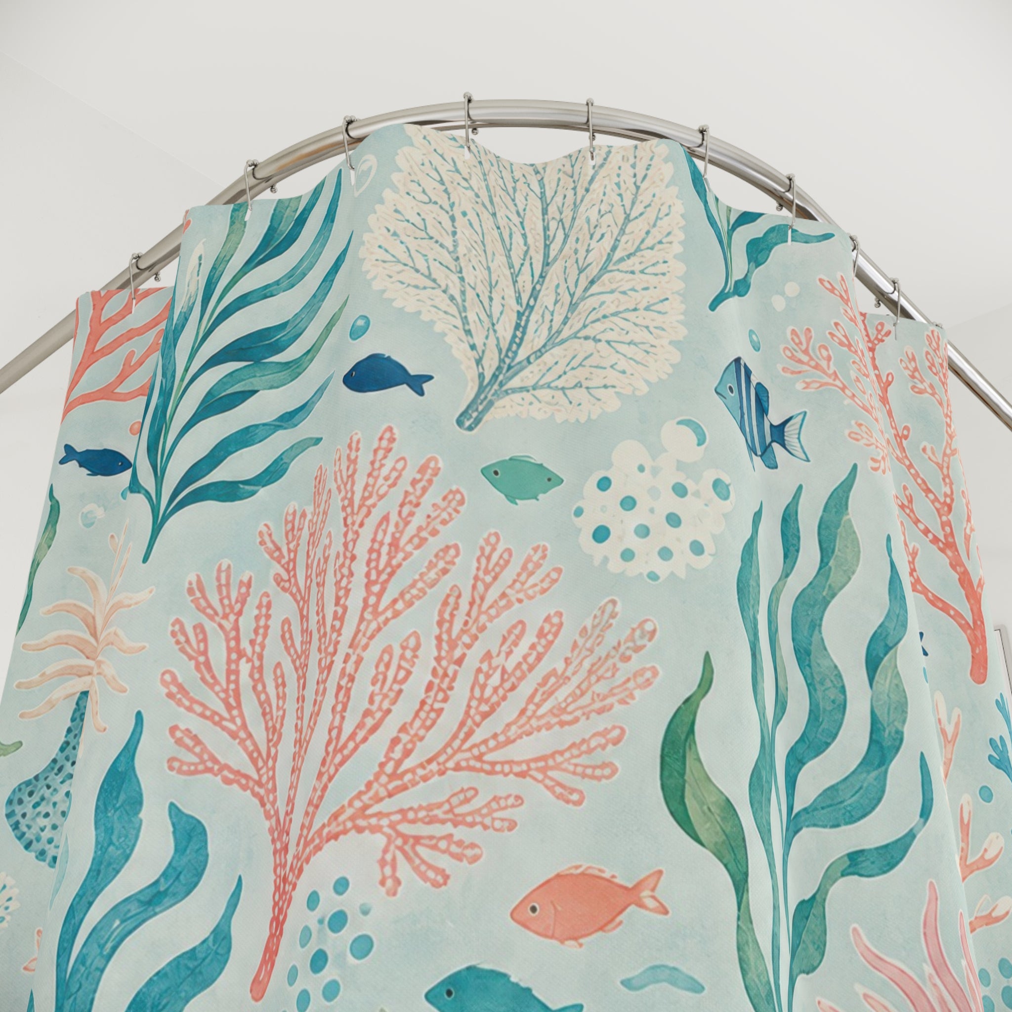 Aqua Coral Reef Shower Curtain