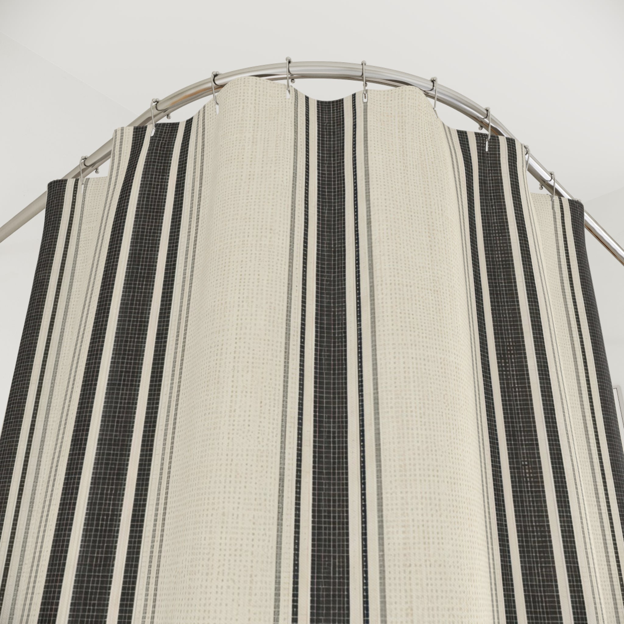 Black Ivory Stripe Shower Curtain