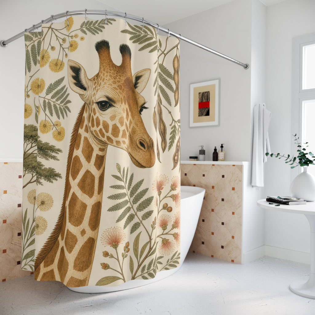 Botanical Safari Animal Portrait Shower Curtain