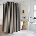 Black and Beige Cabana Stripe Shower Curtain