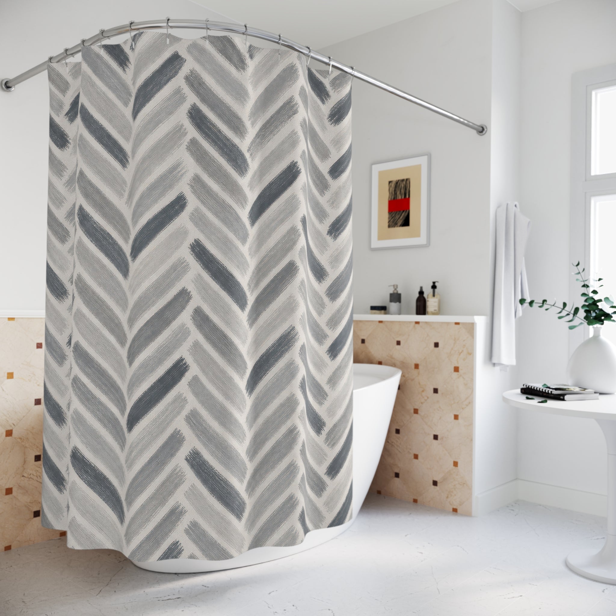 Herringbone Chevron Shower Curtain