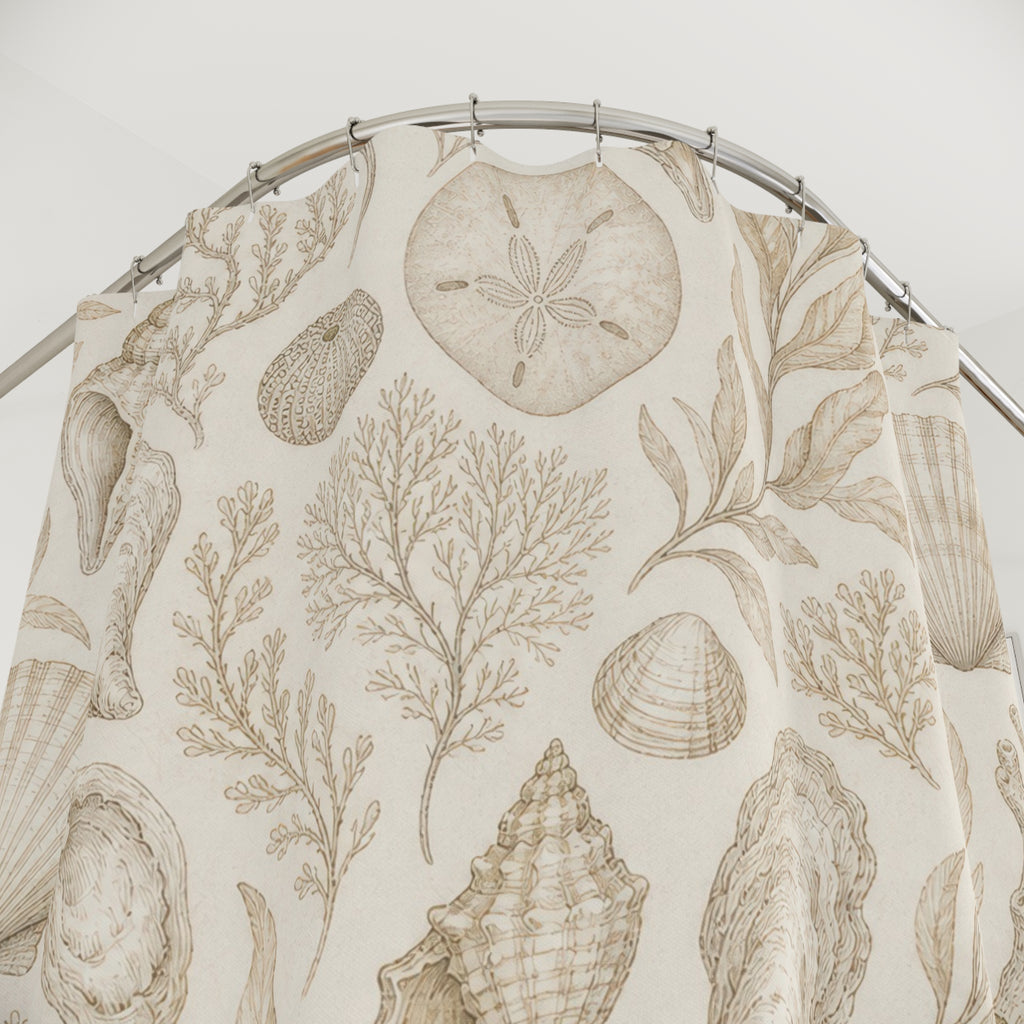 Seashell Coral Shower Curtain