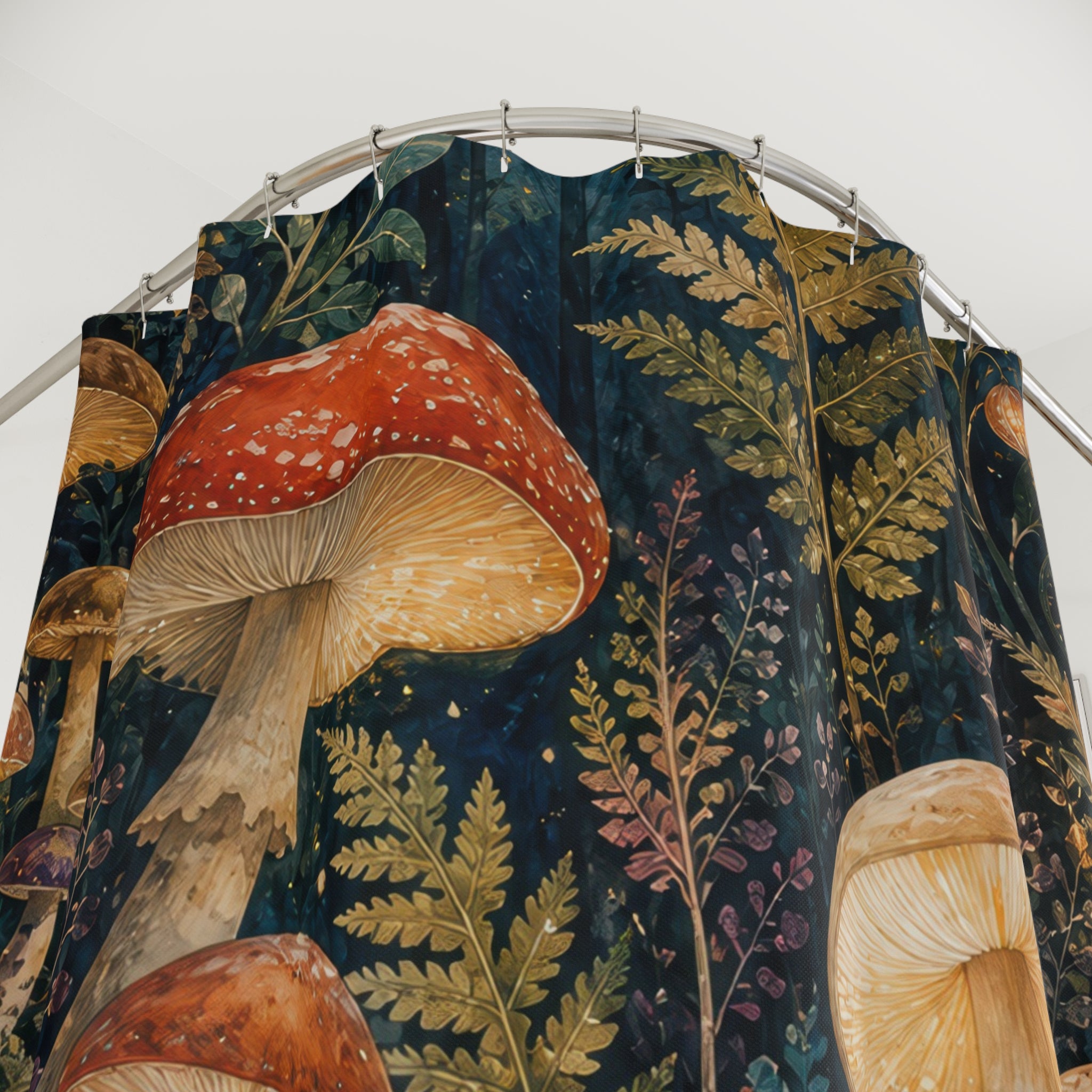 Mushroom Lantern Grove Shower Curtain
