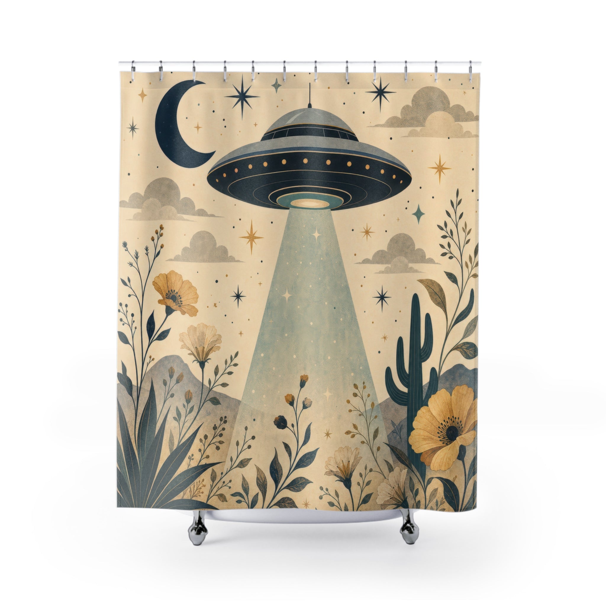 Space UFO Shower Curtain