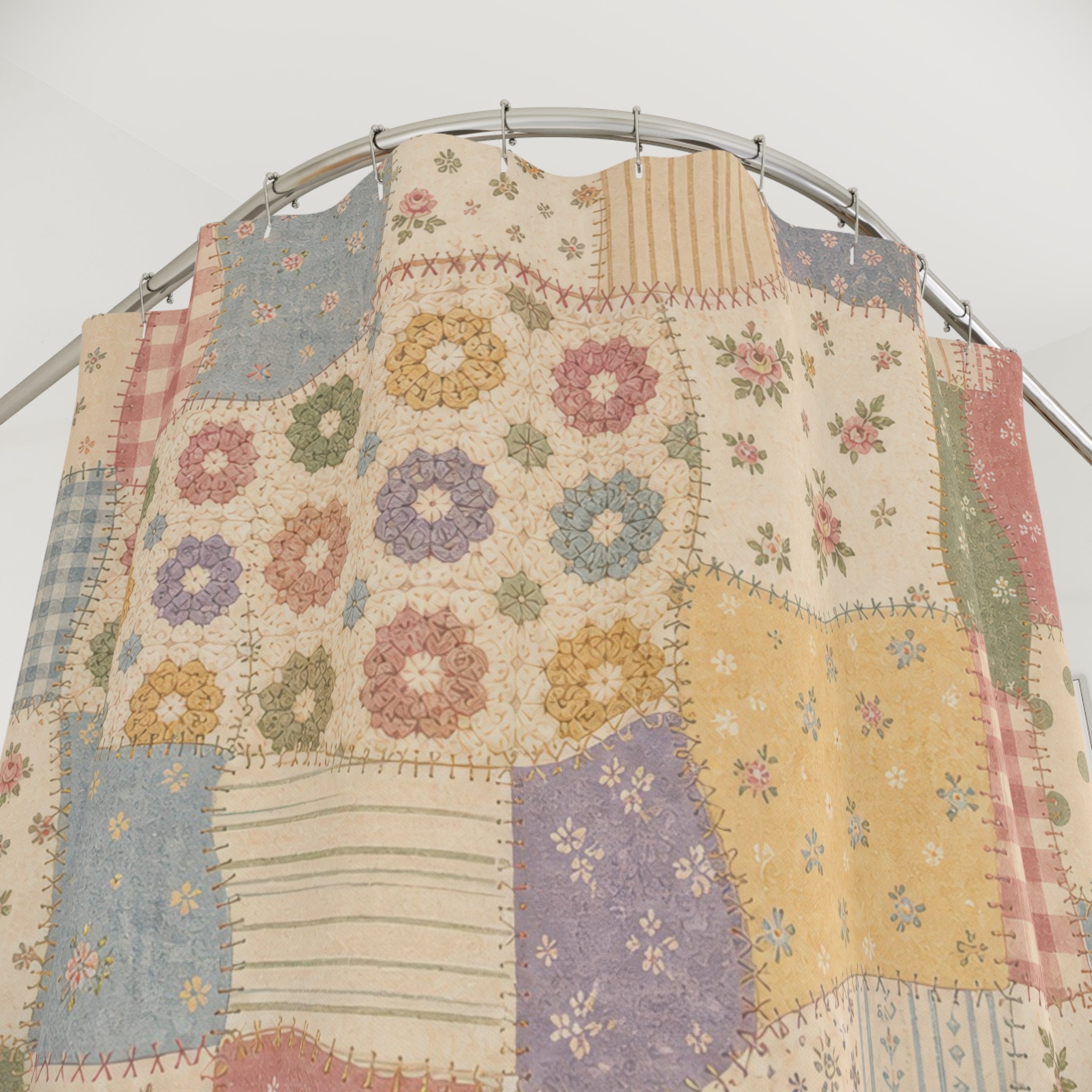 Vintage Floral Cottagecore Shower Curtain