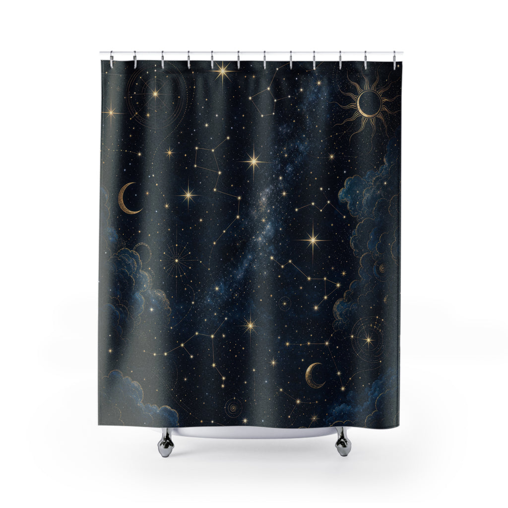 Celestial Shower Curtain: Starry Night Sky