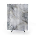 Grey Shower Curtain, Gray Abstract Bath Decor, Marble Look White Charcoal Pattern, Modern Neutral Guest Bathroom Decor, Soft Spa Style
