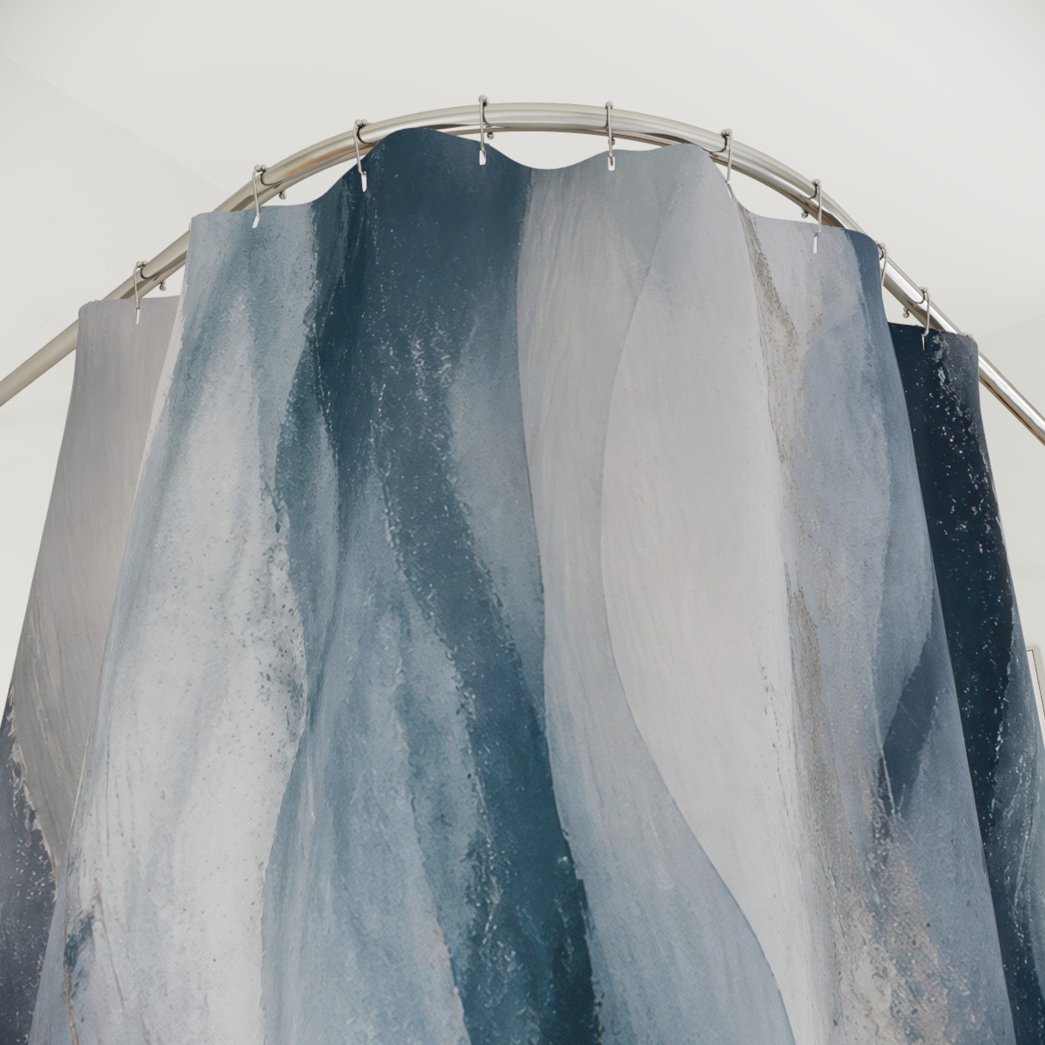 Blue Gray Abstract Shower Curtain
