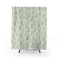 Celadon Ditsy Garden Print Shower Curtain
