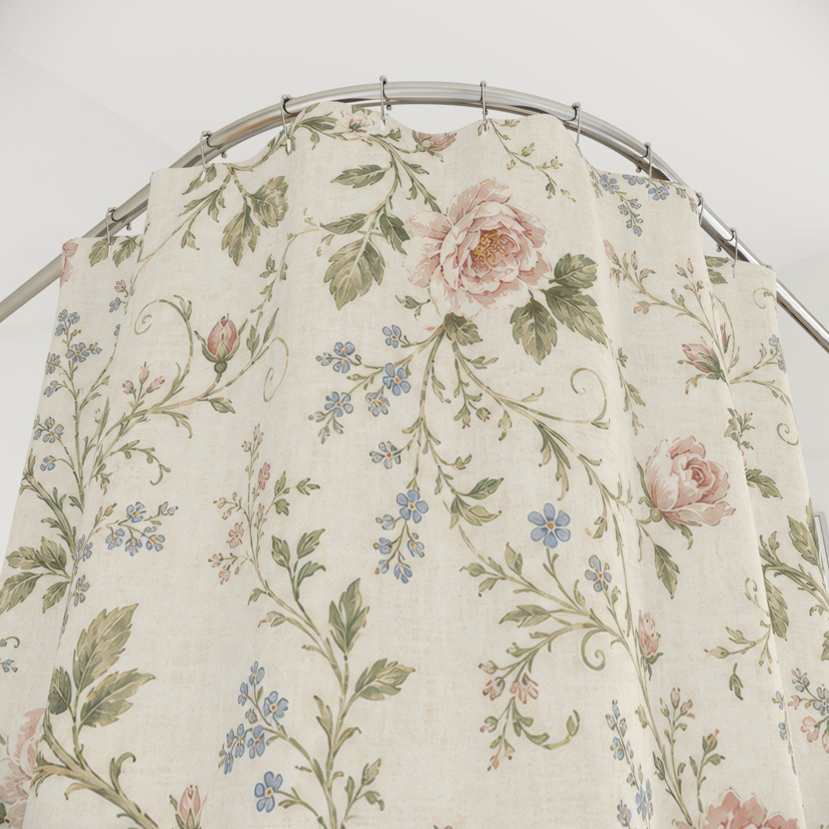 Vintage Floral Cottage Rose Shower Curtain