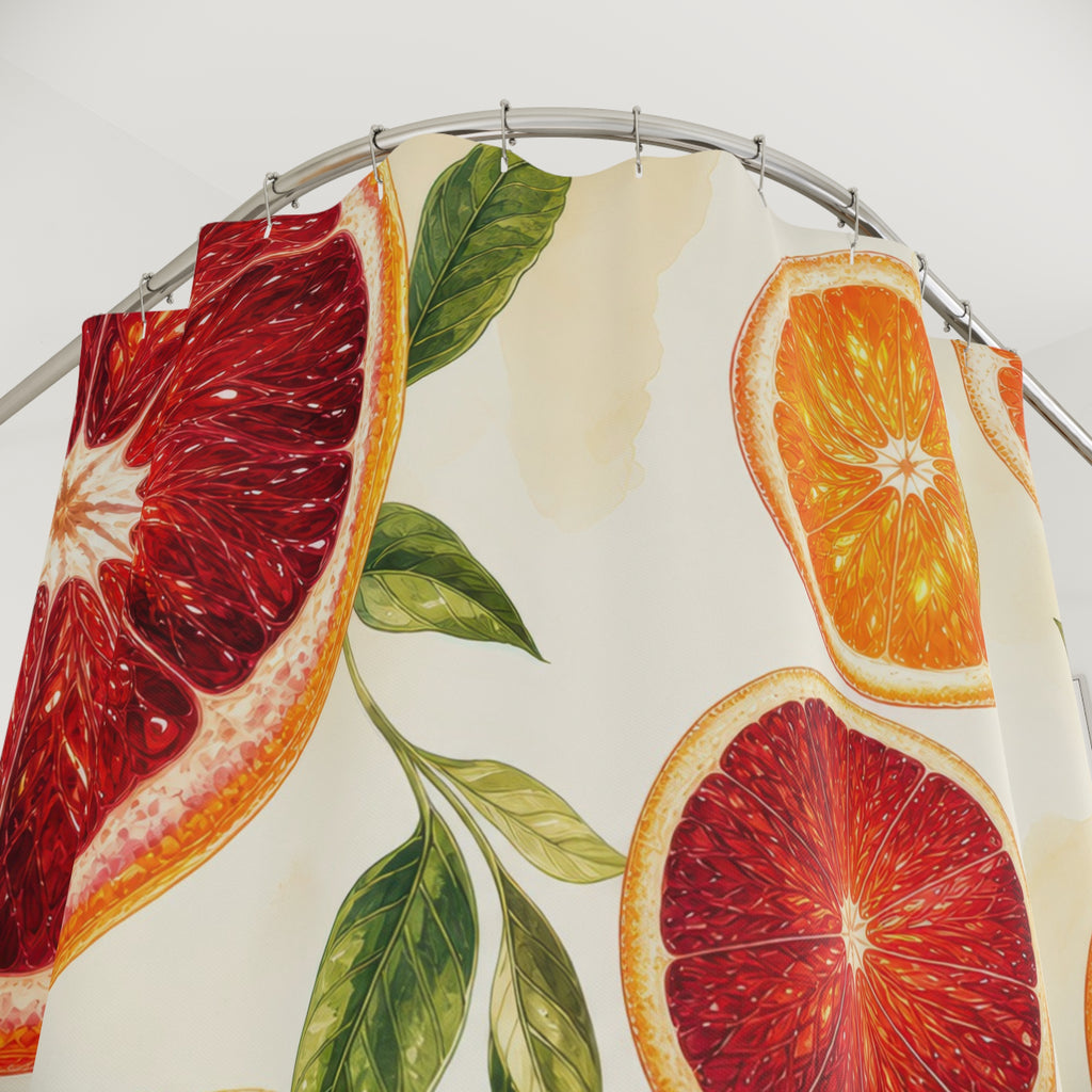 Stained Glass Orange Slice Shower Curtain