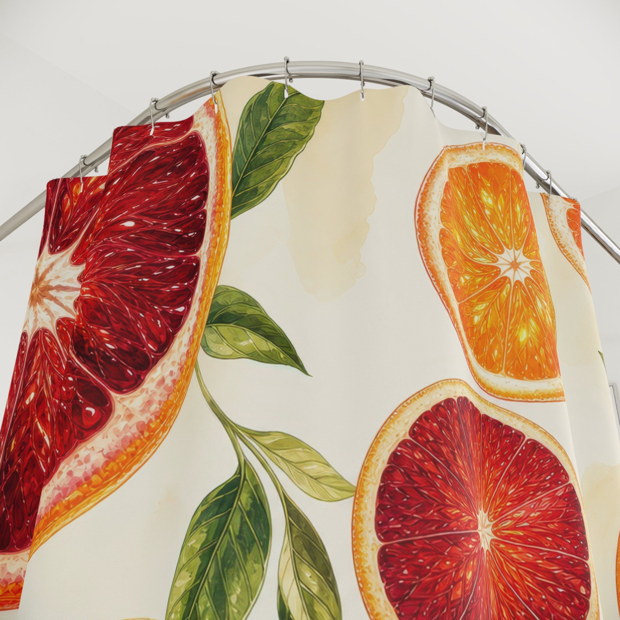 Stained Glass Orange Slice Shower Curtain