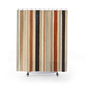 Brown Tan Watercolor Stripe Shower Curtain