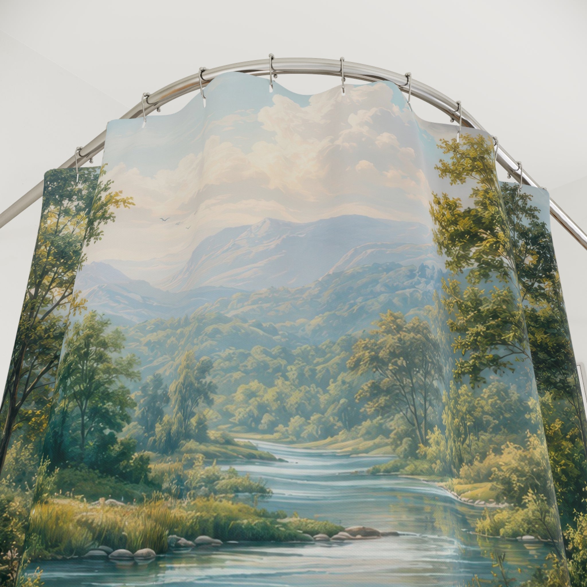 River Shower Curtain: Scenic Landscape