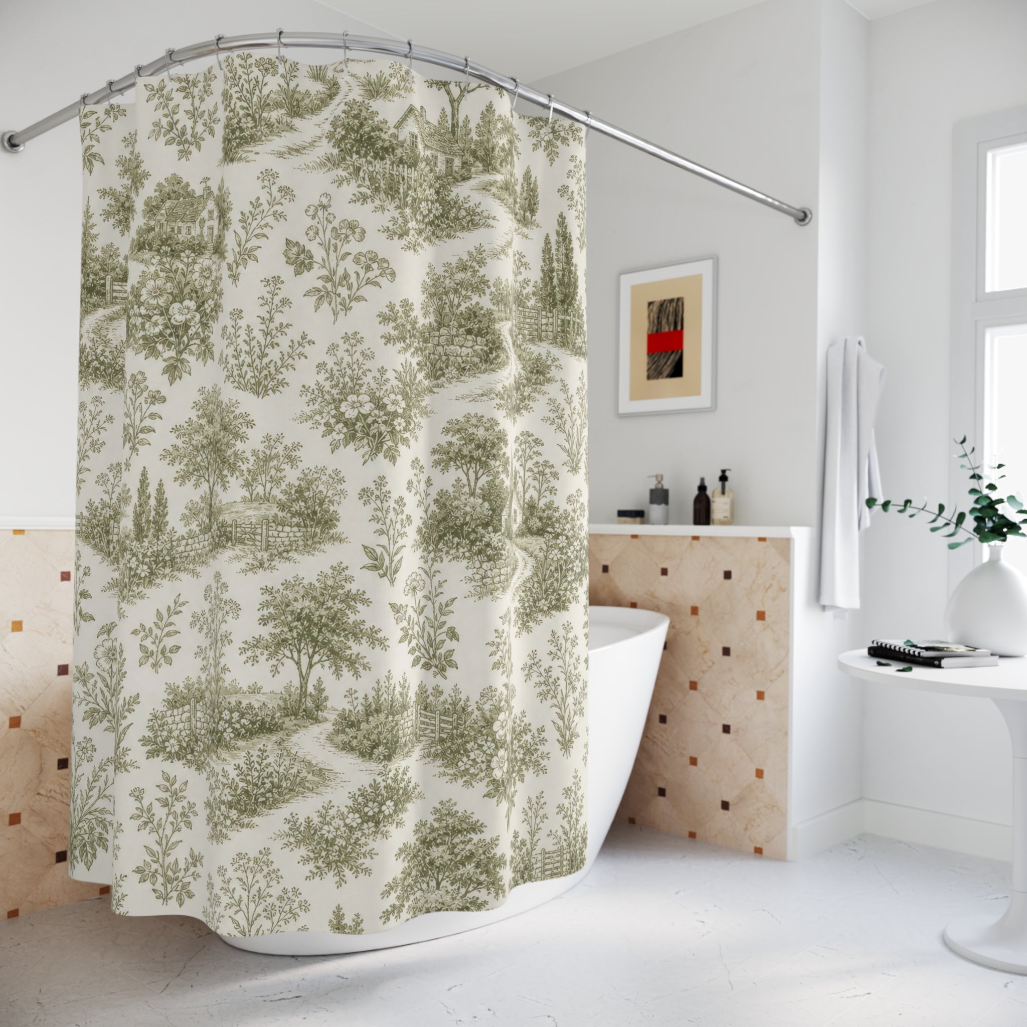French Country Landscape Shower Curtain
