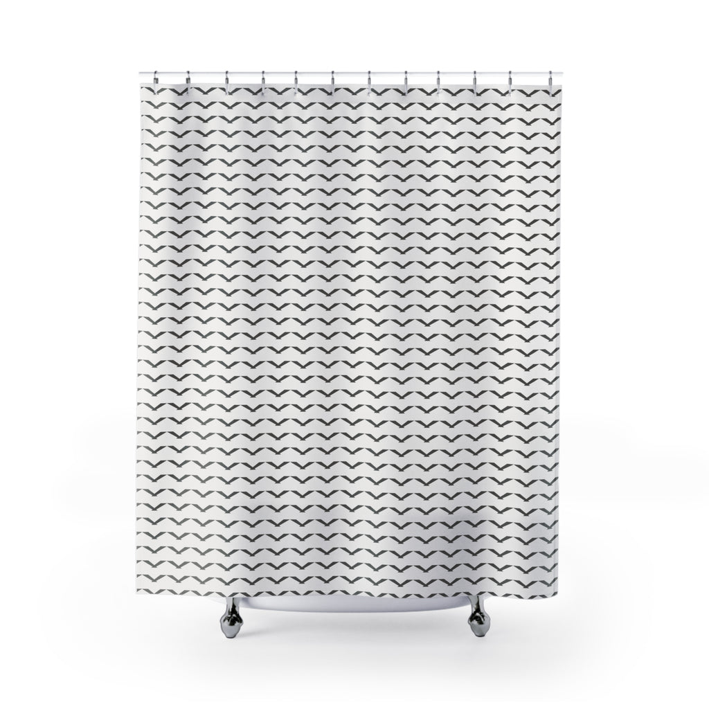 Grey and White Chevron Shower Curtain