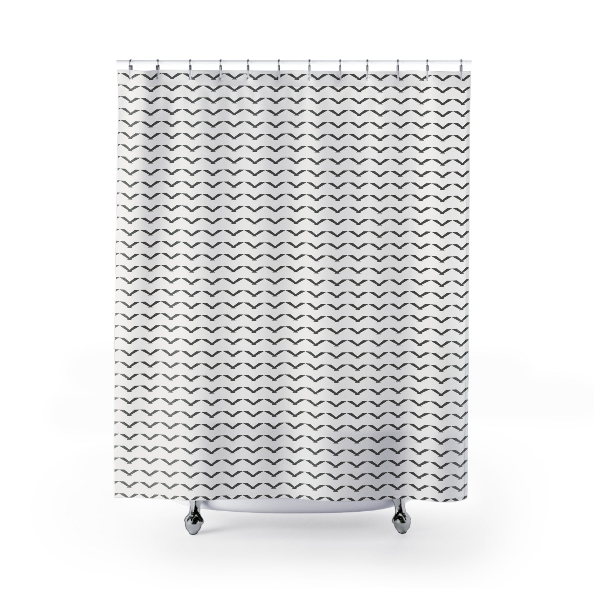 Grey and White Chevron Shower Curtain