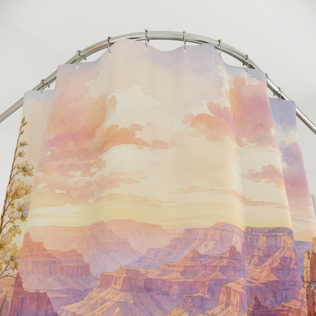 Watercolor Desert Botanical Shower Curtain