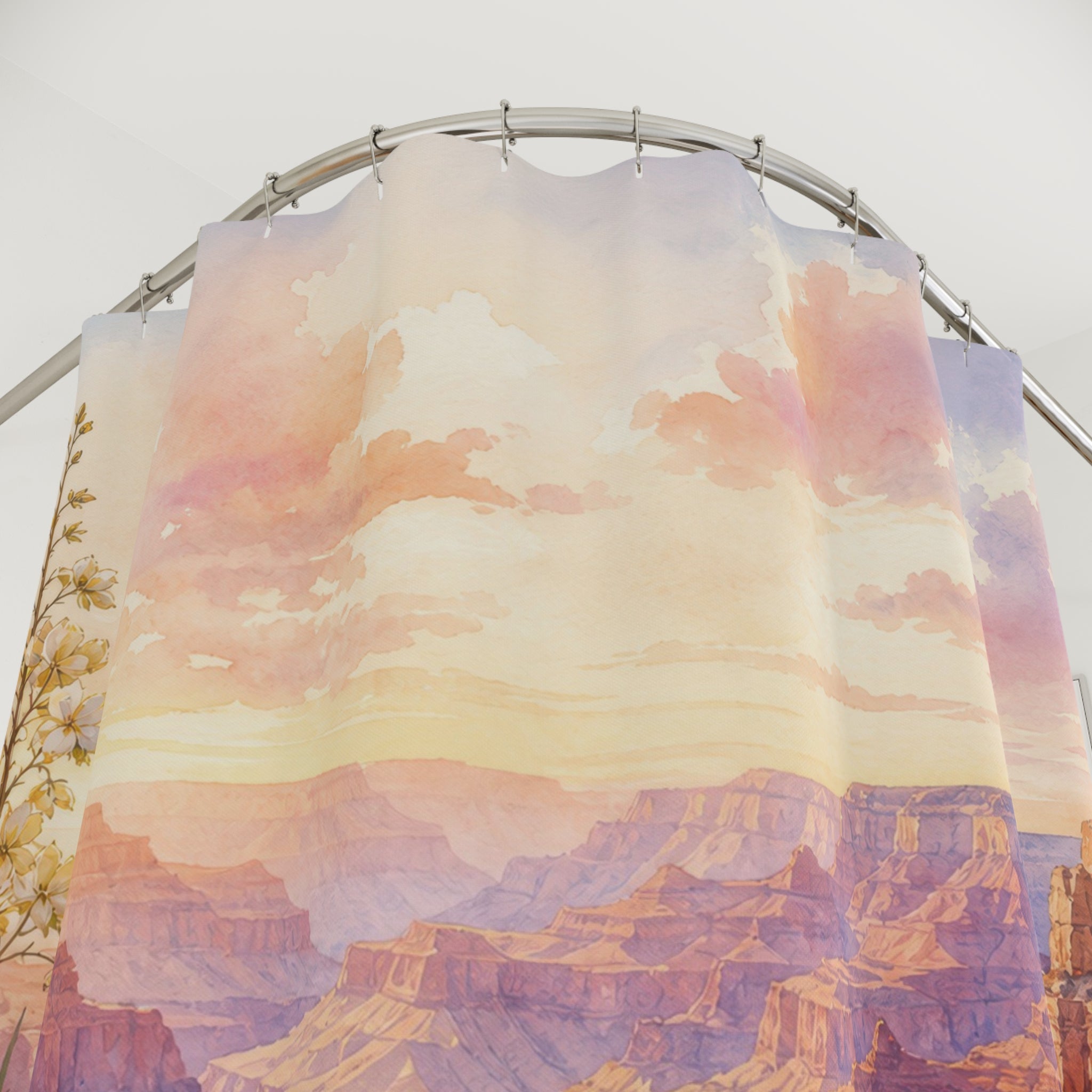 Watercolor Desert Botanical Shower Curtain