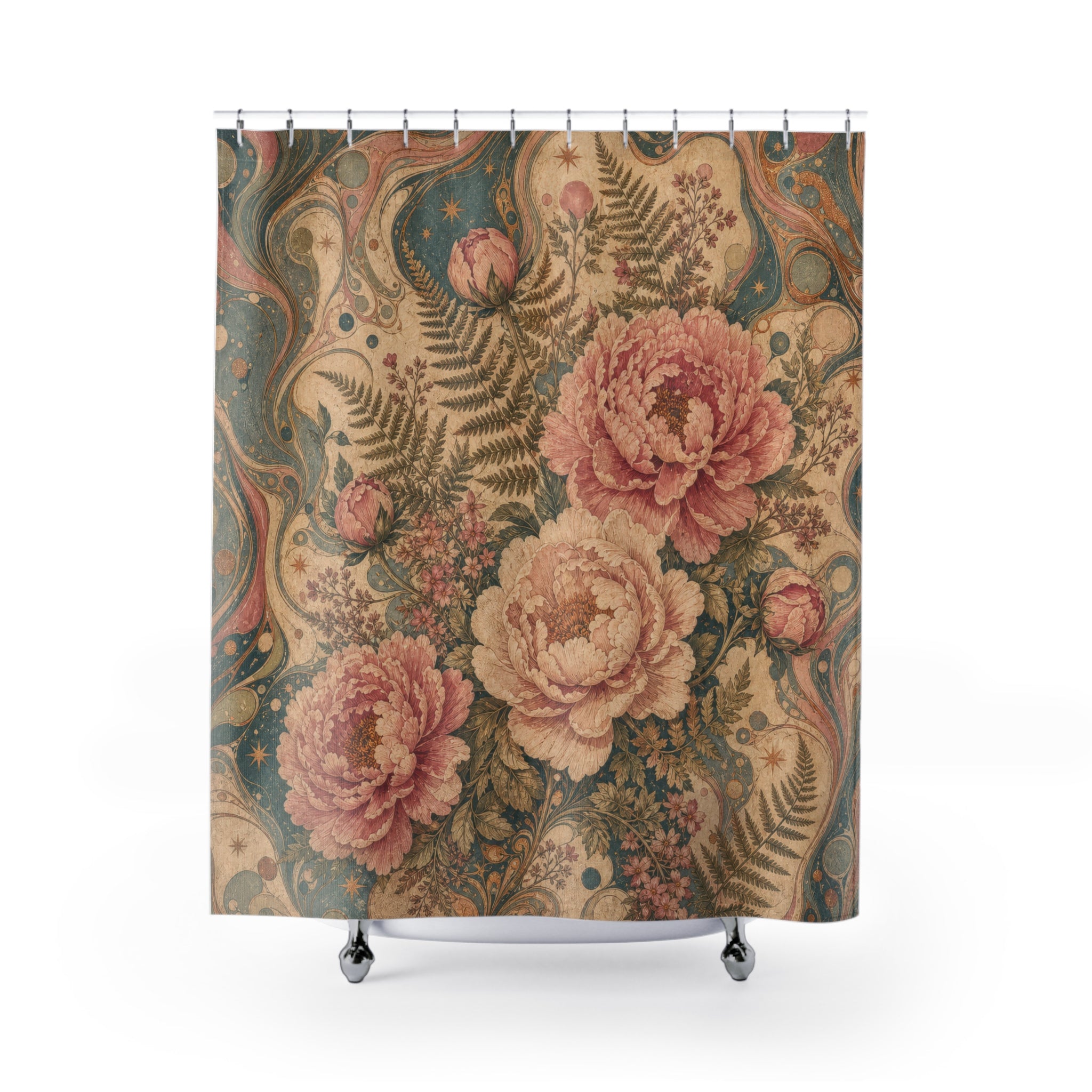 Vintage Rose Paisley Shower Curtain