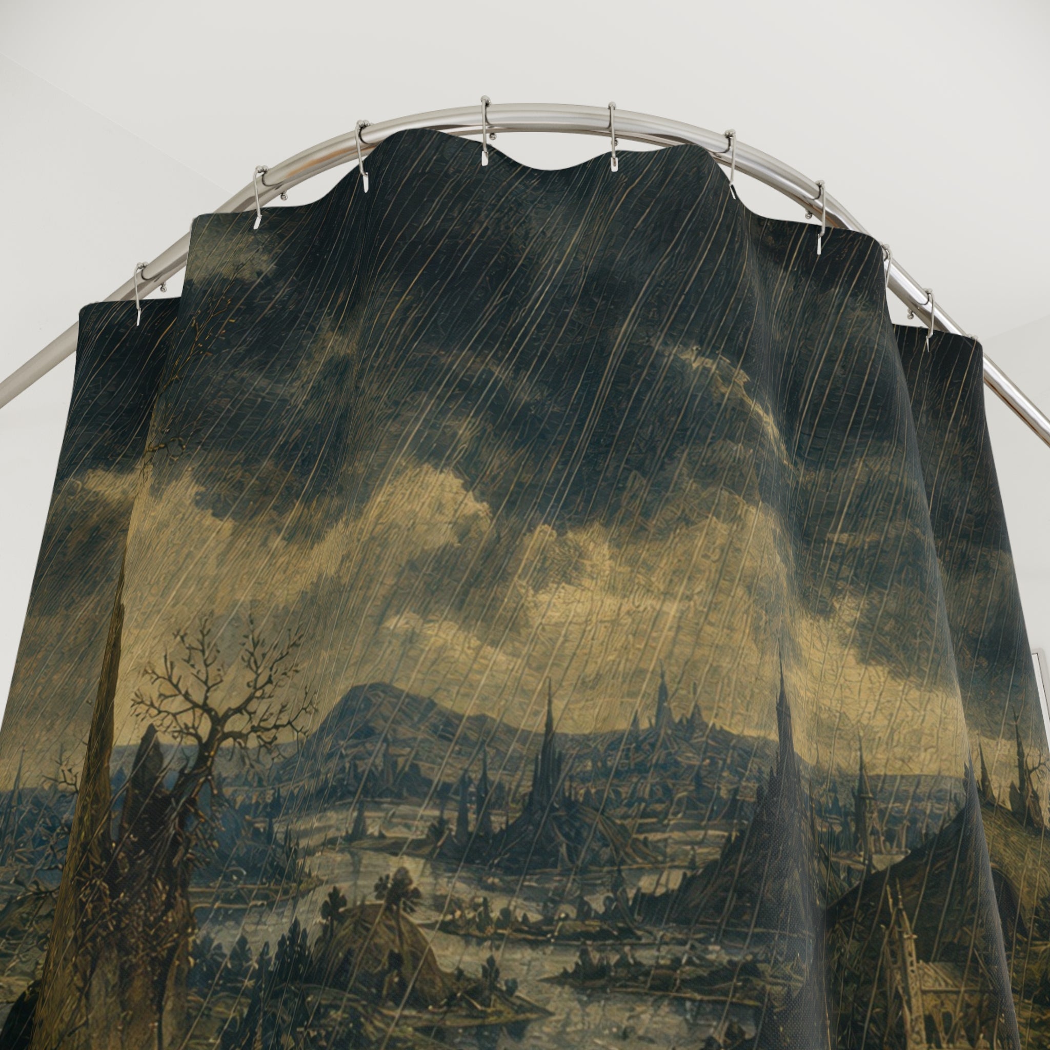 Dark Fantasy Storm Landscape Shower Curtain