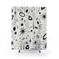 Black White Star Moon Shower Curtain