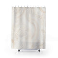 White Boho Shower Curtain, Paisley Abstract Bath Decor, Ivory Swirl Pattern, Cream Guest Bathroom Decor, Soft Neutral Style, White Style