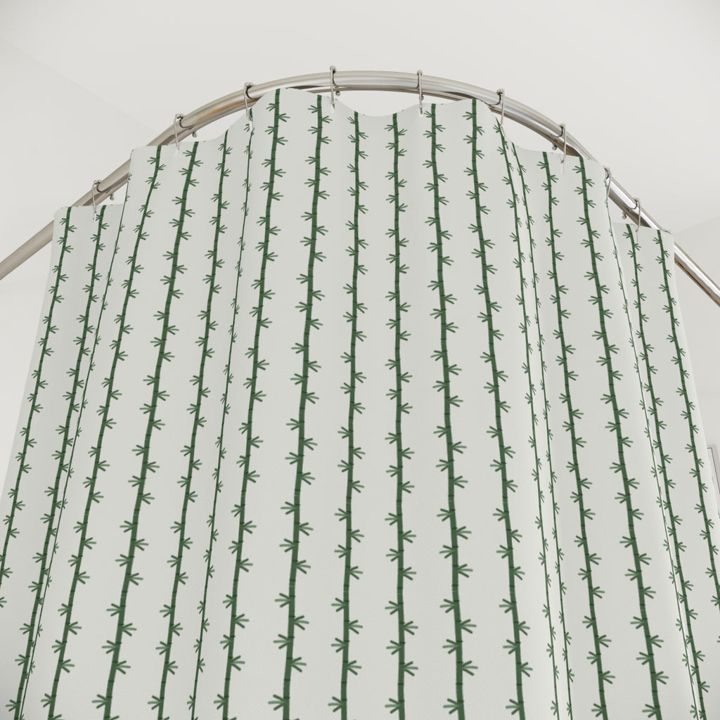 Bamboo Shower Curtain – Green Stalk Chinoiserie