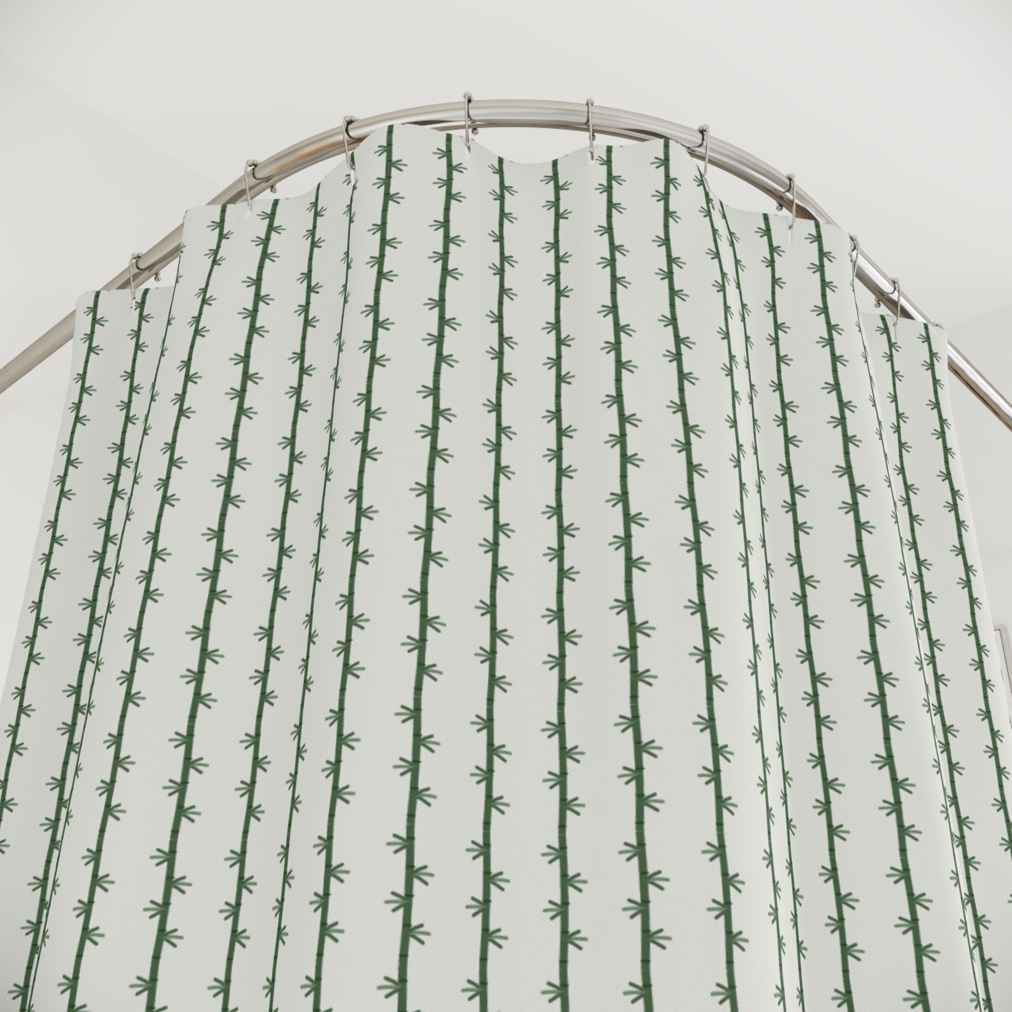 Bamboo Shower Curtain – Green Stalk Chinoiserie