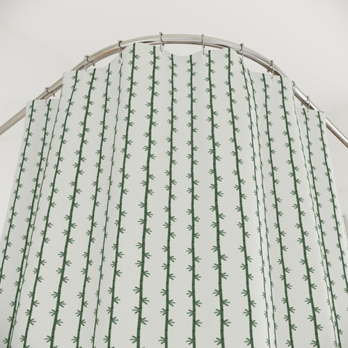 Bamboo Shower Curtain – Green Stalk Chinoiserie